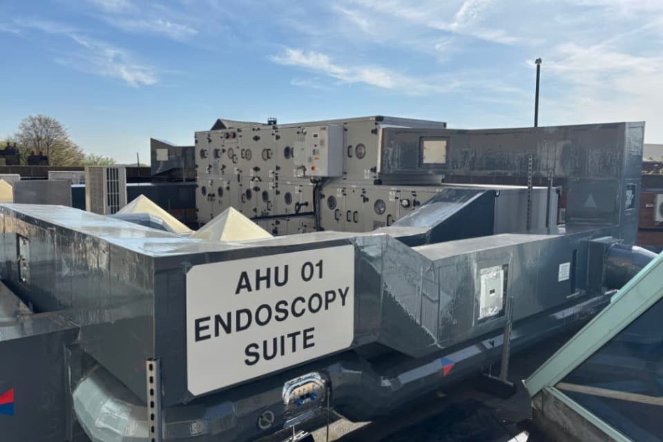 external units HTM 03-01 compliant HVAC installation at Fountain Medical Centre, Leeds