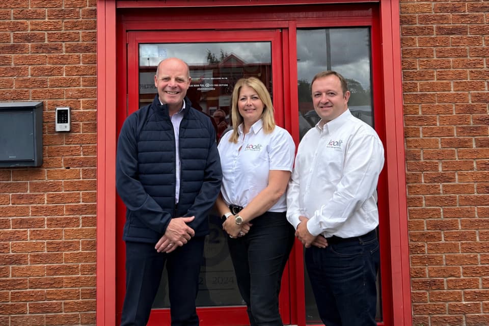 Ronnie Coutts, CEO OF Nordic Climate Group UK, with Kool It Services' Rick and Clare Dearden